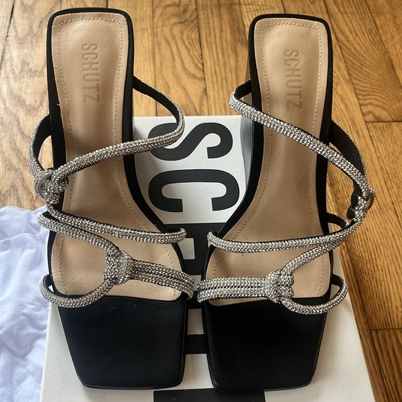 Schutz Lauryn crystal strappy wedge sandals - NEW WITH BOX - Picture 3 of 8